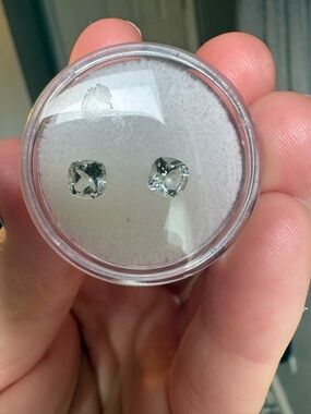 Light Green Cushion-Cut aquamarine Gemstone Studs 1.03 Tcw